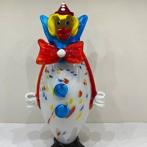 Blown Art Glass Medium Bow-Tied Round Clown